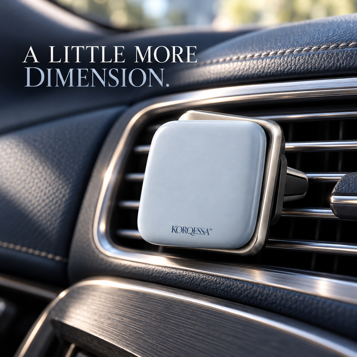 KORQESSA™ Elvane Car Vent Fragrance Diffuser — Layered Metal and Ceramic Air Freshener Clip with Replaceable Solid Inserts